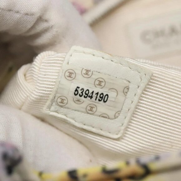 CHANEL Tote Bag Nylon White Silver CC Auth - Picture 10 of 15